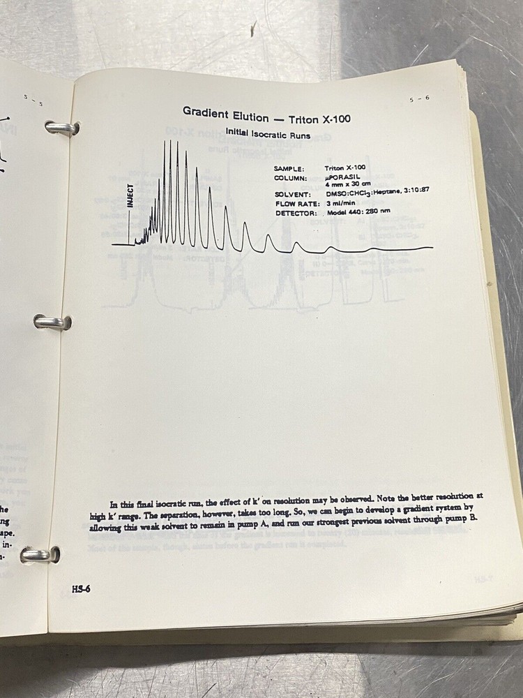 Waters Liquid Chromatography School - Users Guide / Instructions Manual