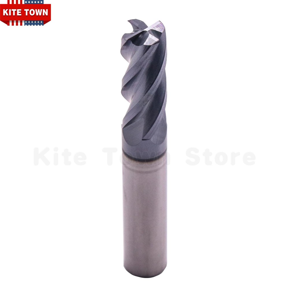 3/8" 4 Flute Solid Carbide End Mill - .030" Corner Radius - AlTiN Coated