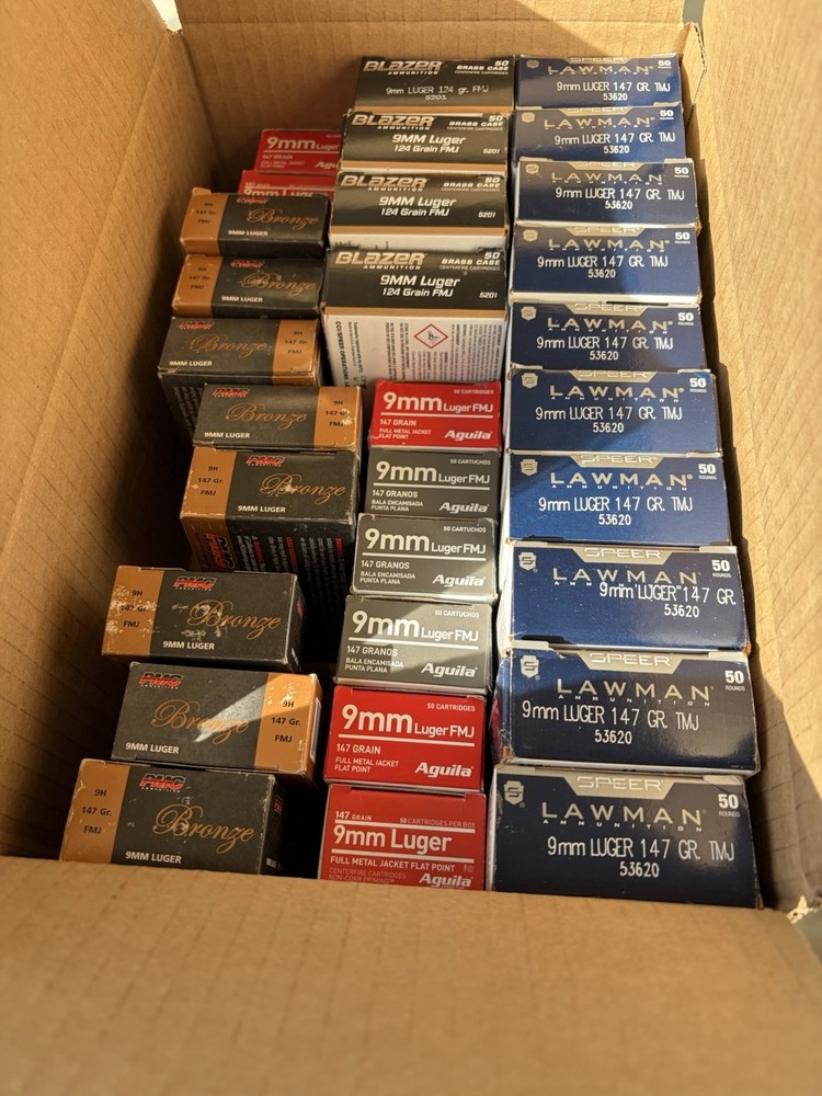 9mm empty ammo boxes with trays, 30 Total Boxes With Tray