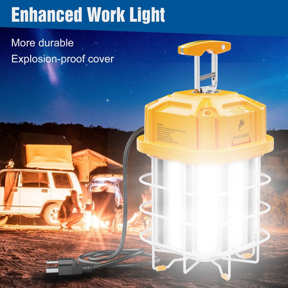 100W LED Temporary Work Light Linkable Construction Jobsite Light 14,500LM 5000K