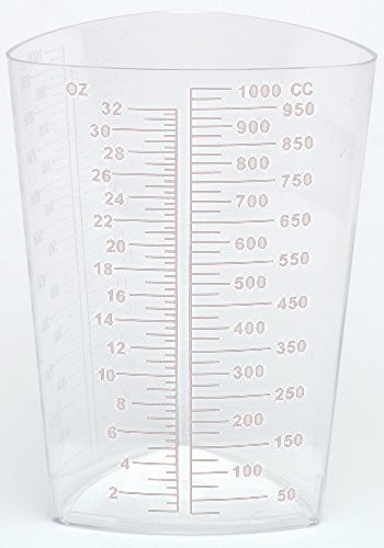 1000ml Triangular Graduated Container, Translucent, PP (10 Count)