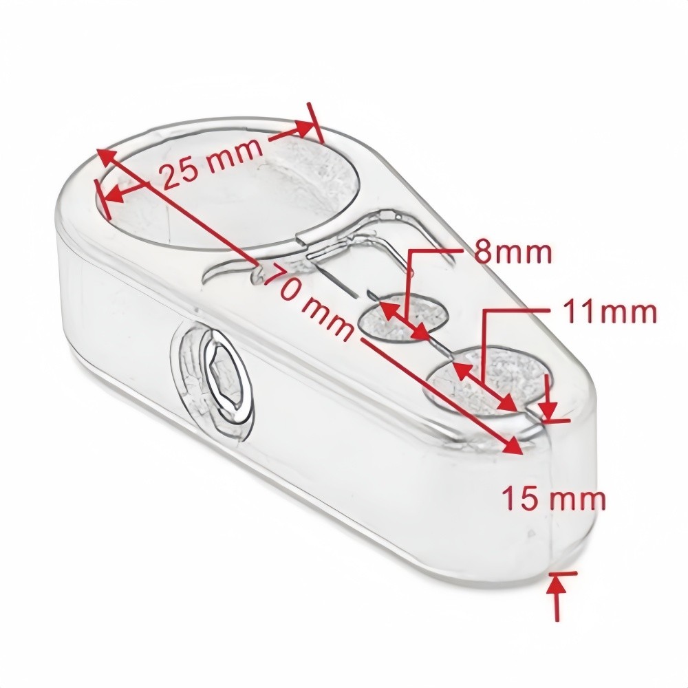 1 Inch Chrome Cable Clamp Bracket for Motorcycle Handlebars - Universal Fit