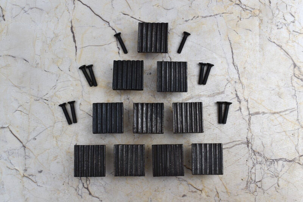 Vintage Cast Iron Square Shape Pulls Drawer Cabinet Door Handle Knobs 10 pcs