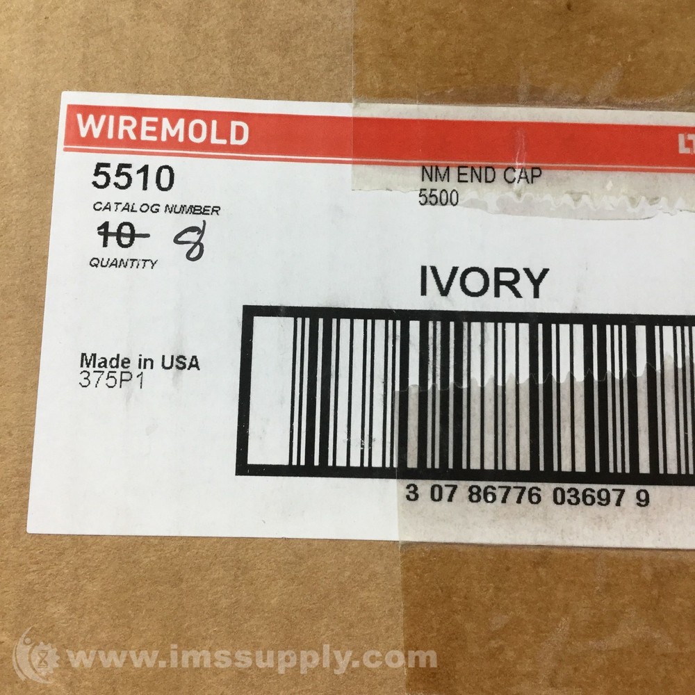 Wiremold 5510 Ivory Non Metallic Endplate 3825