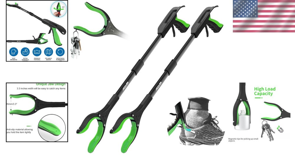 2-Pack 32" Grabber Reacher Tool with Magnetic Tip