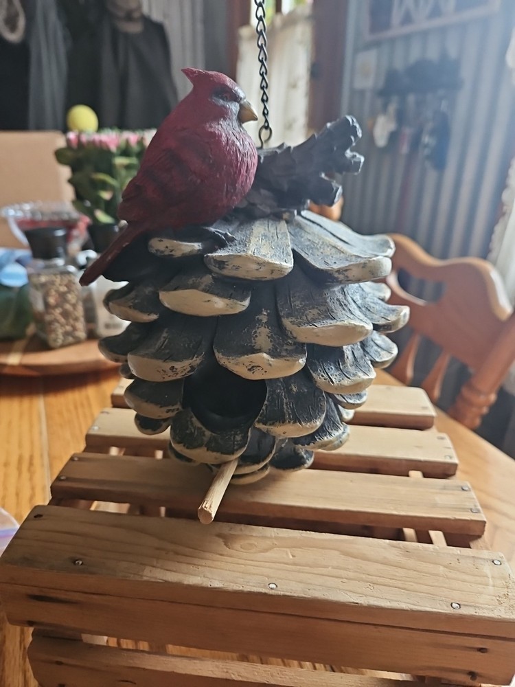 Cardinal Pinecone Birdhouse (B25)