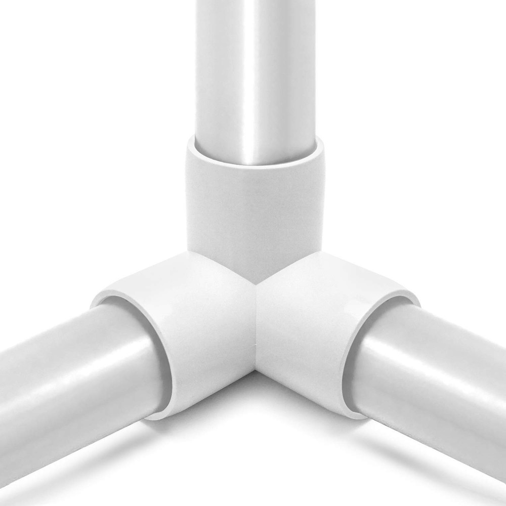 QWORK 3 Way 1 1/4" Tee PVC Fitting Elbow,8Pack White