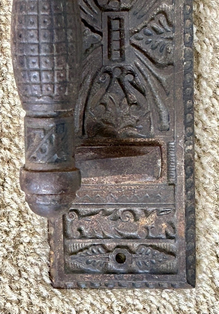 Antique 12 in. Cast Iron Thumb Latch Aesthetic Door Pull
