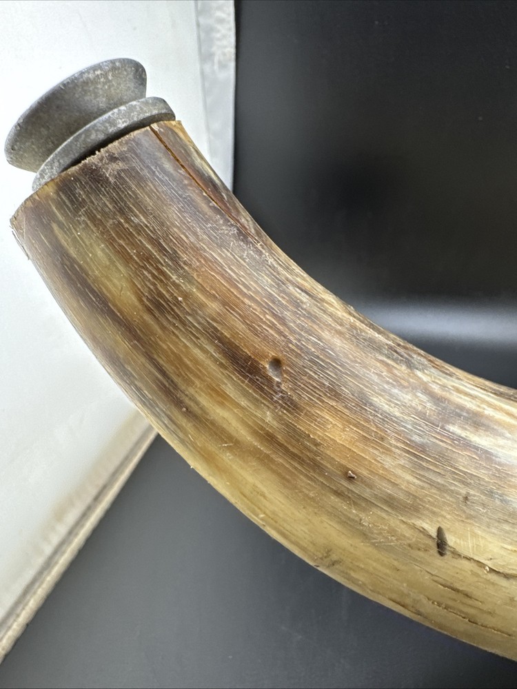 Vintage Black Powder Muzzleloader Powder Horn Some Damage📦