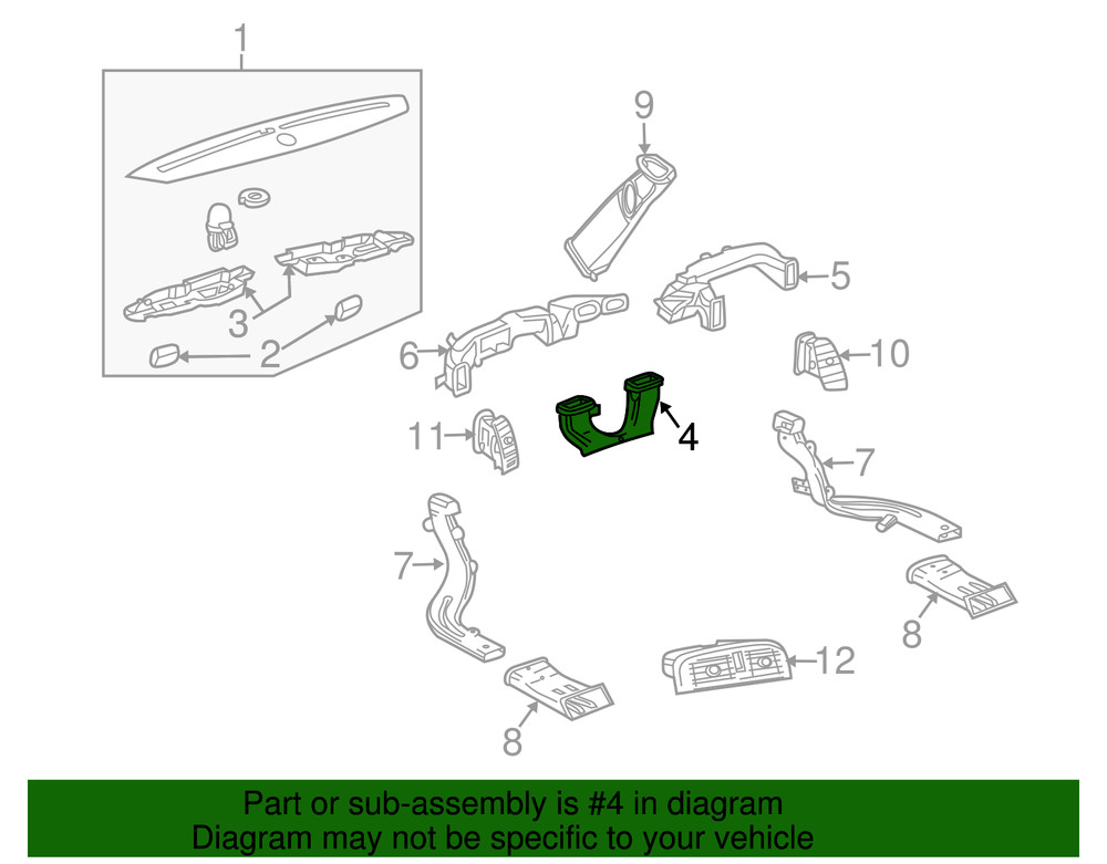 Genuine GM Defroster Nozzle 15799688