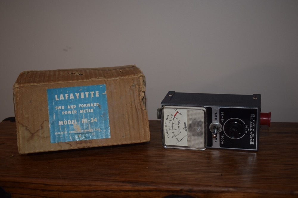 Lafayette SWR & Forward Power Meter Model HE-34 - With Box
