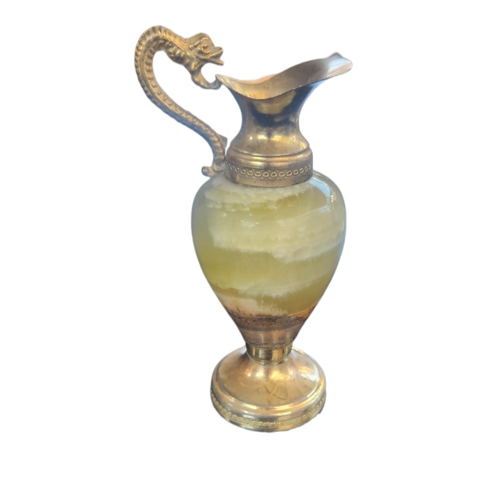 Green Marble-Like & Metal Mini Pitcher