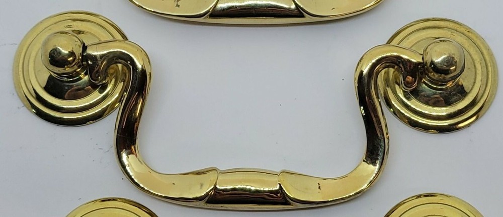 2.5, 3, 3.5" Centers Queen Anne Style Swan Neck bail pull handle solid brass new