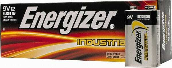Energizer 12 Qty 1 Pack Size 9V, Alkaline, 12 Pack, Standard Battery