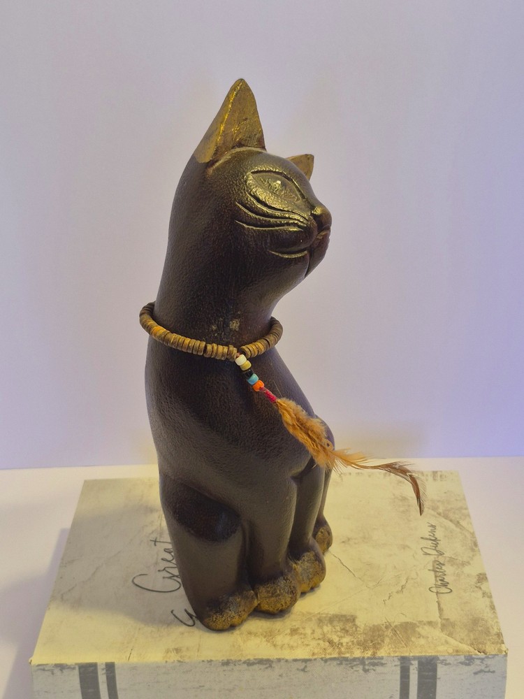 Ancient Egyptian Antique Goddess Bastet Cat Pharaoh Statue
