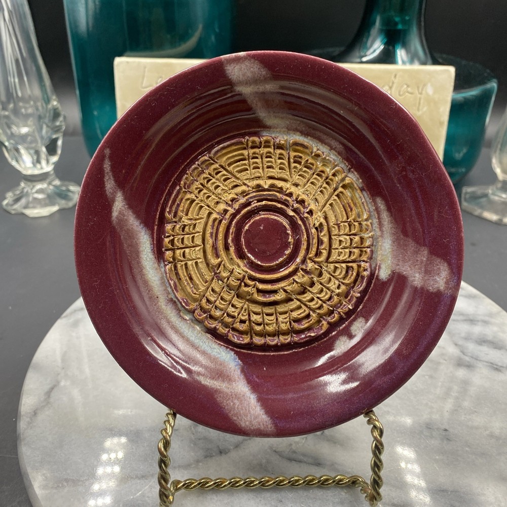 Ceramic Garlic Grater Zester Plate Signed