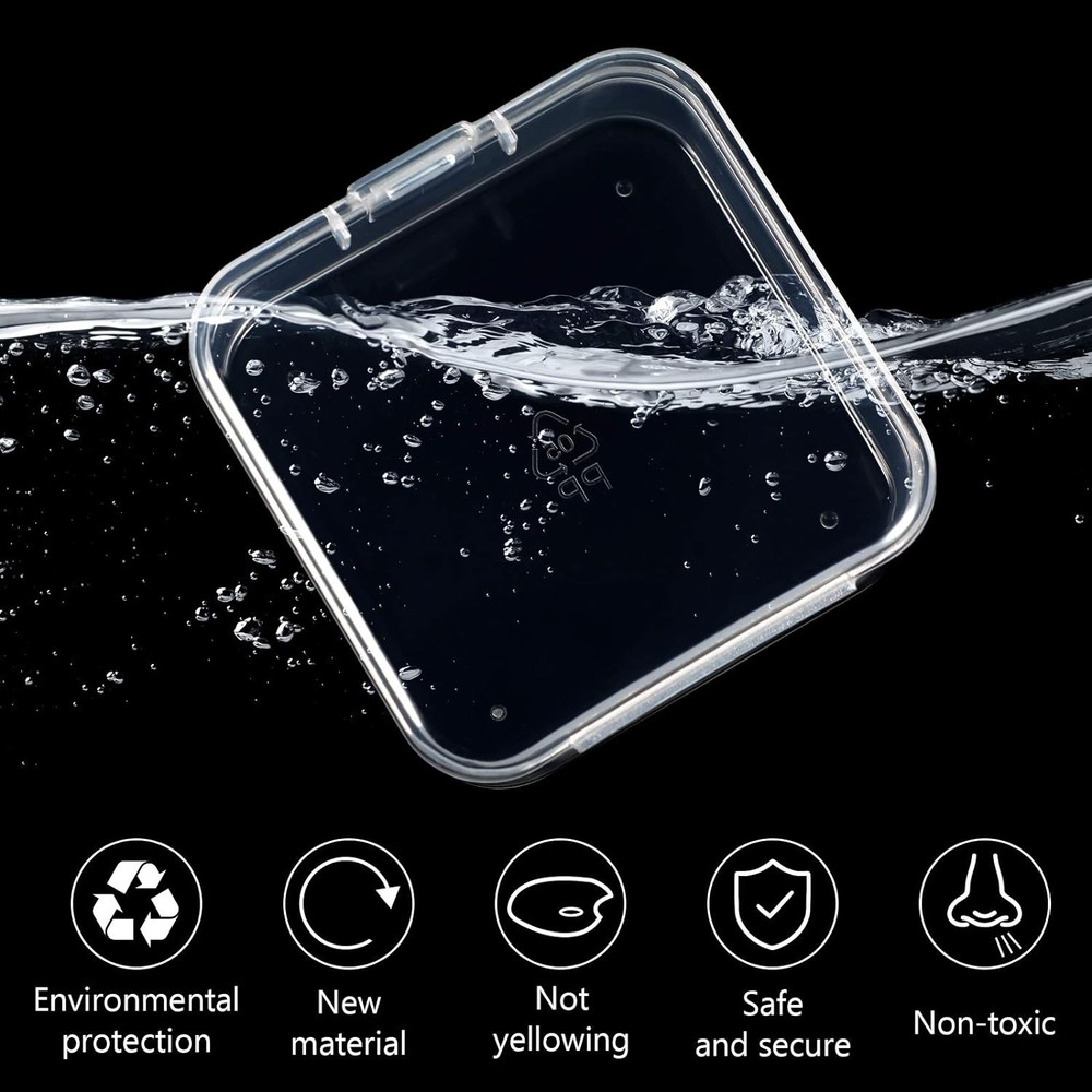 6 Pieces Mini Plastic Clear Beads Storage Containers Box