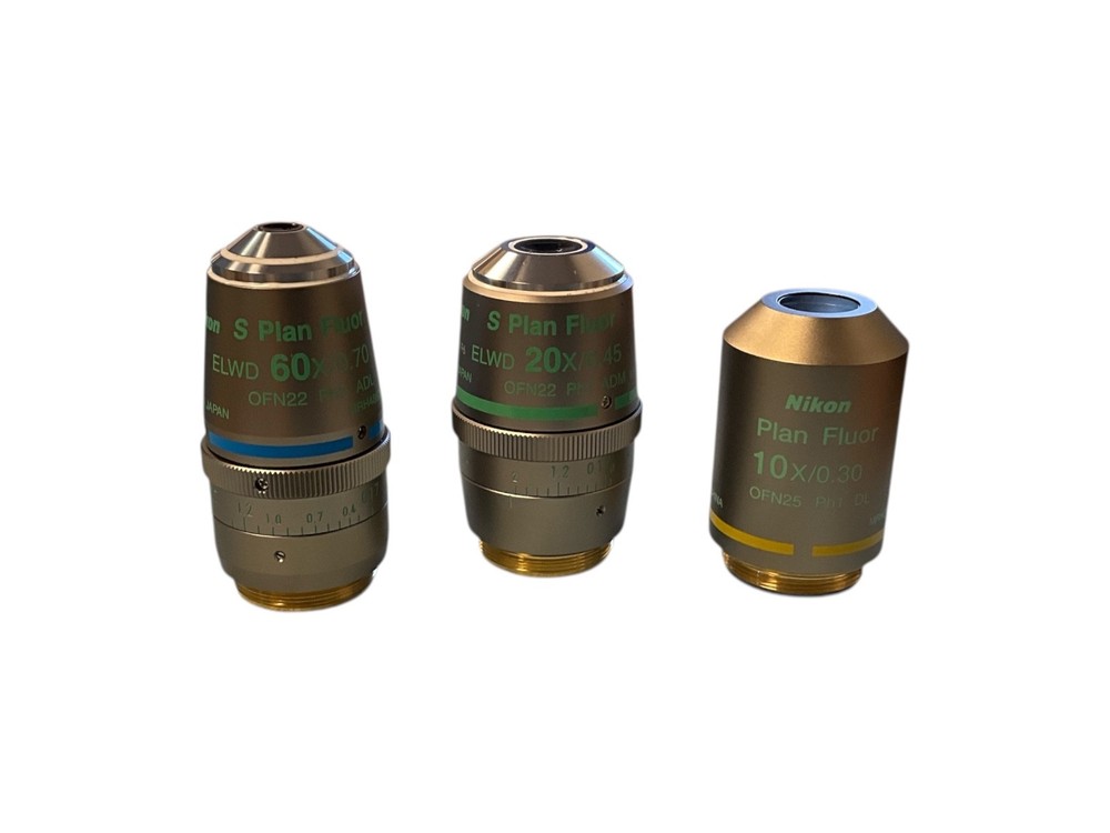 Nikon CFI Plan Fluor Objective Lens Set 10x 20x 60x Microscope