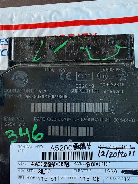 READ Description 2011 ALLISON TCM Transmission control Module P/n: 29545537