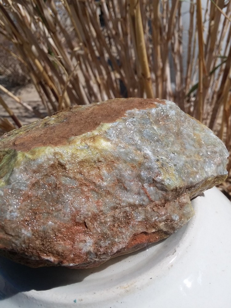 Blue White Calcite Specimen Display Collect Material Rough