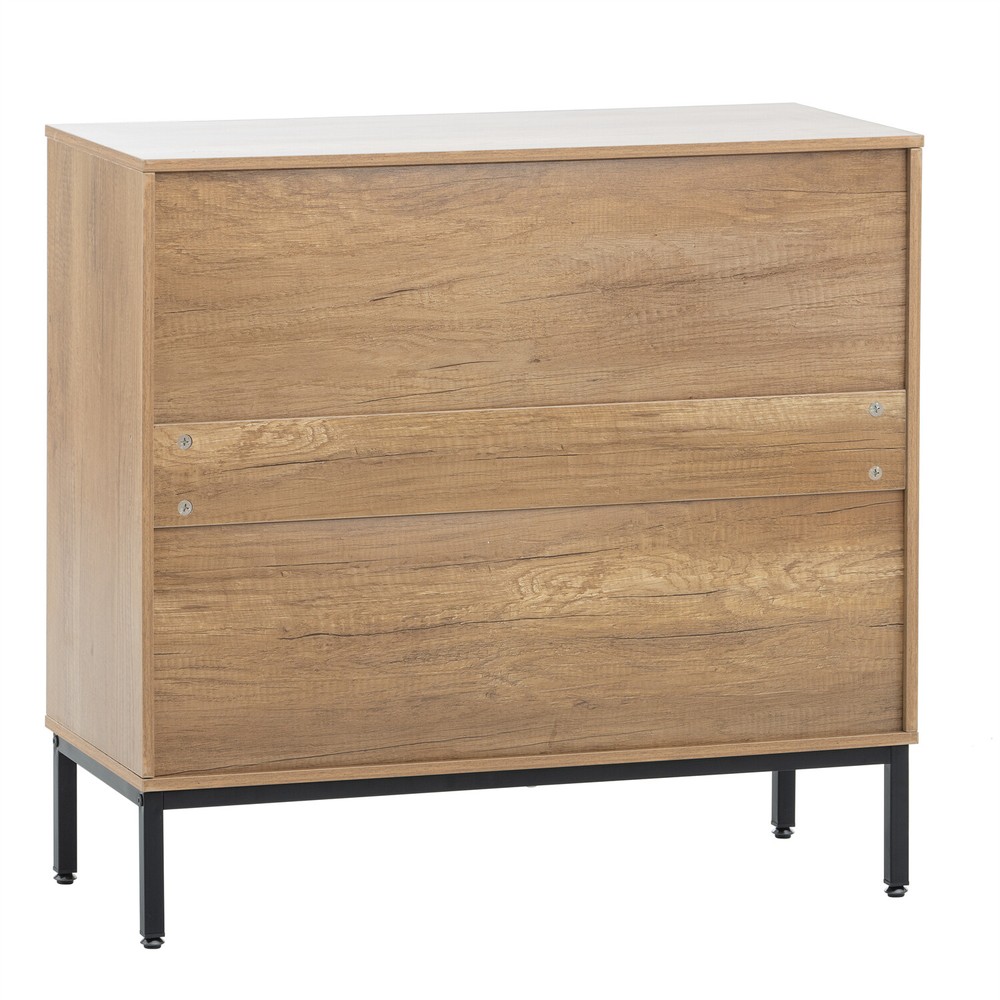 Set of 2 Rattan Storage Cabinets Kitchen Sideboard Buffet Cupboard Console Table