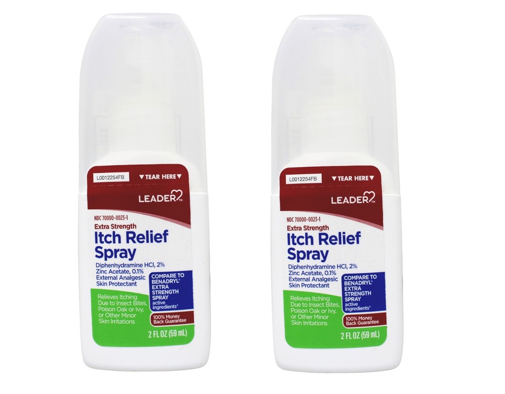 Leader Itch Relief Spray, 2-Pack, 2 Fl Oz Each