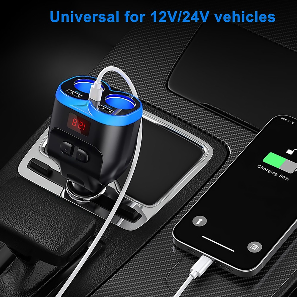 Car USB Cigarette Lighter Socket Splitter Power Adapter Dual USB Car Charger