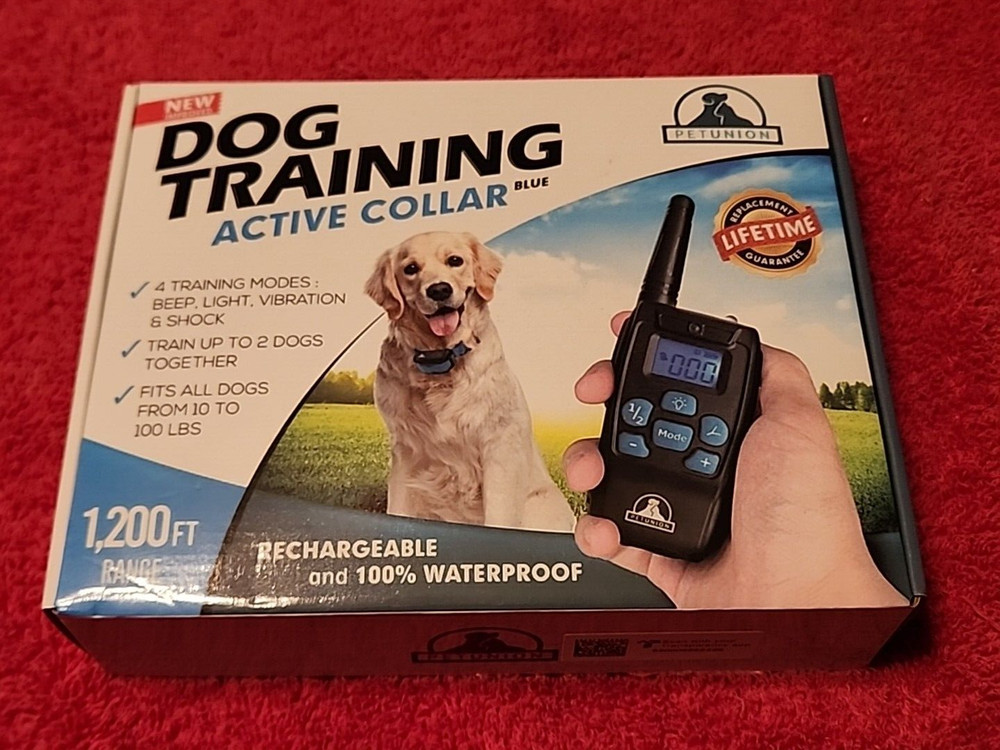 Petunion Dog Training Active Collar Blue 4 Training Mode Pet 1,200' Range New