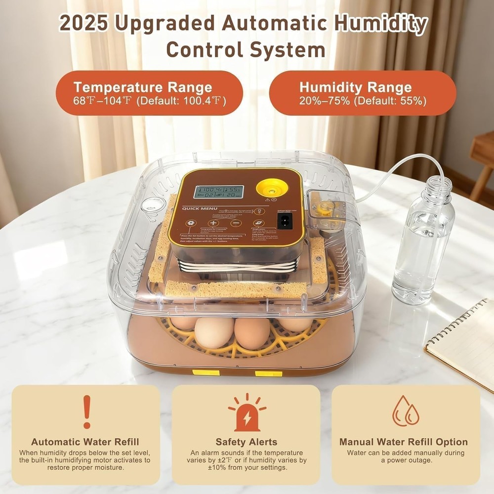 Series IV - 12-Egg Fully Automatic Incubator, Low Maintenance, Sensor-Based P...
