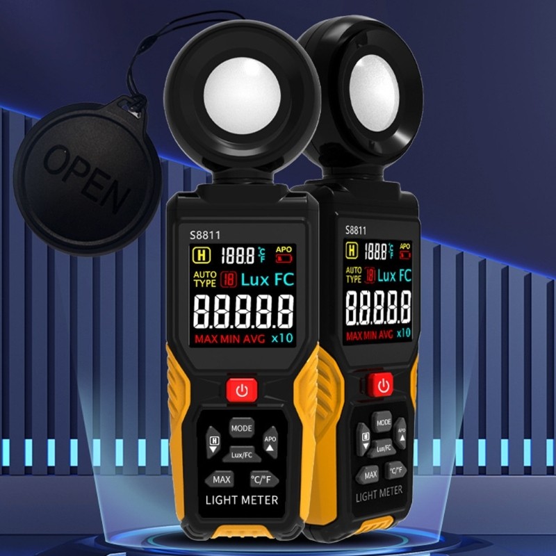 Handheld Light Intensity Meter Multifunction Mode Large Display Data Recording