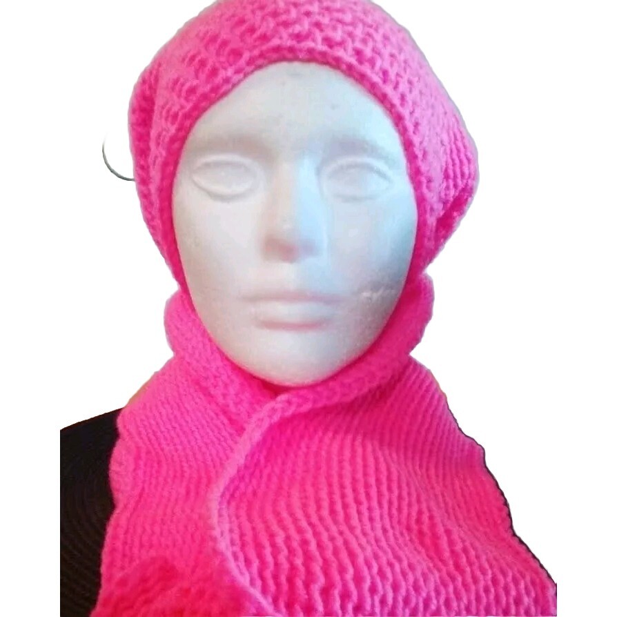Hot Pink Crochet Hat & Scarf Set