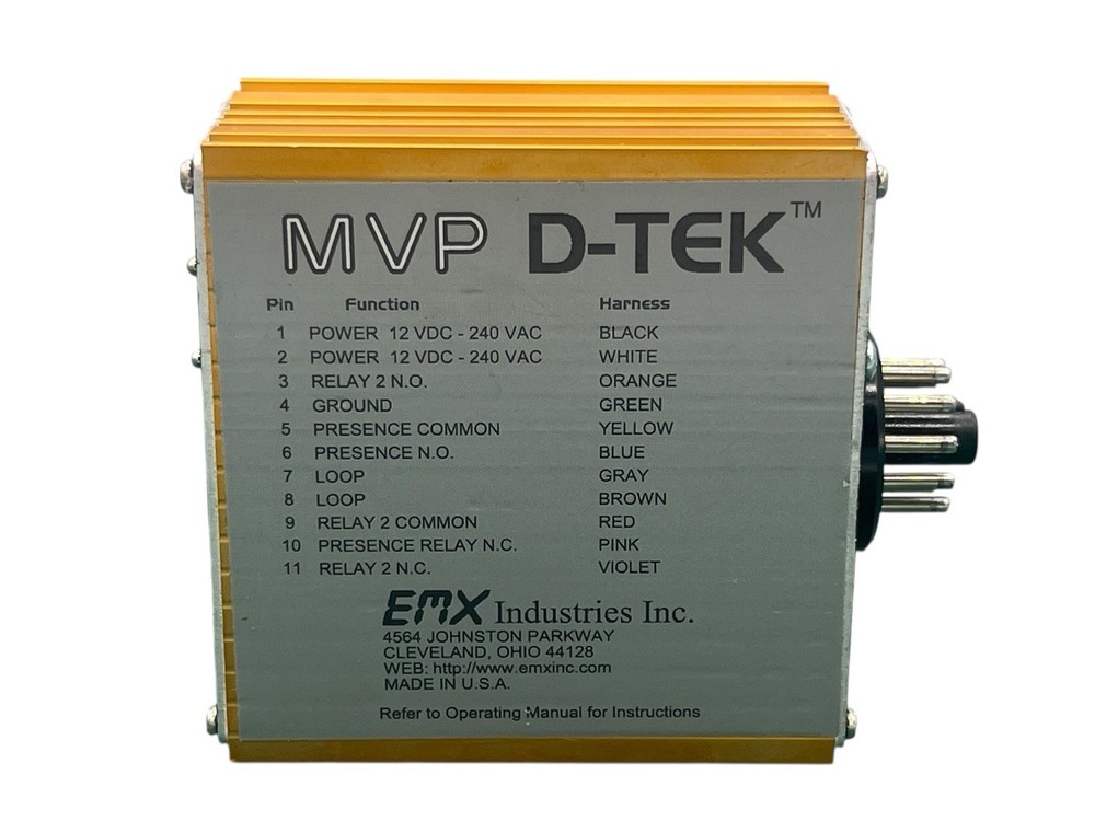 EMX MVP D-Tek Voltage Vehicle Loop Detector 11 Pin