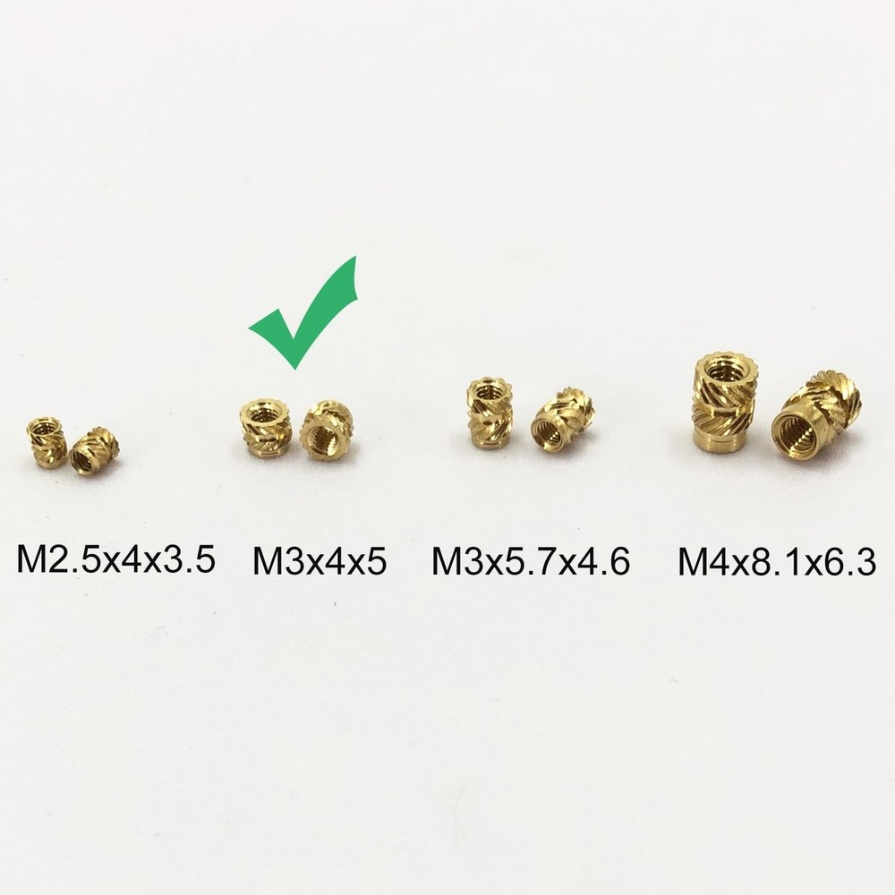 High-Quality 130 Pcs Brass Threaded Inserts M3x4x5 Kit - Ideal for Prototyping