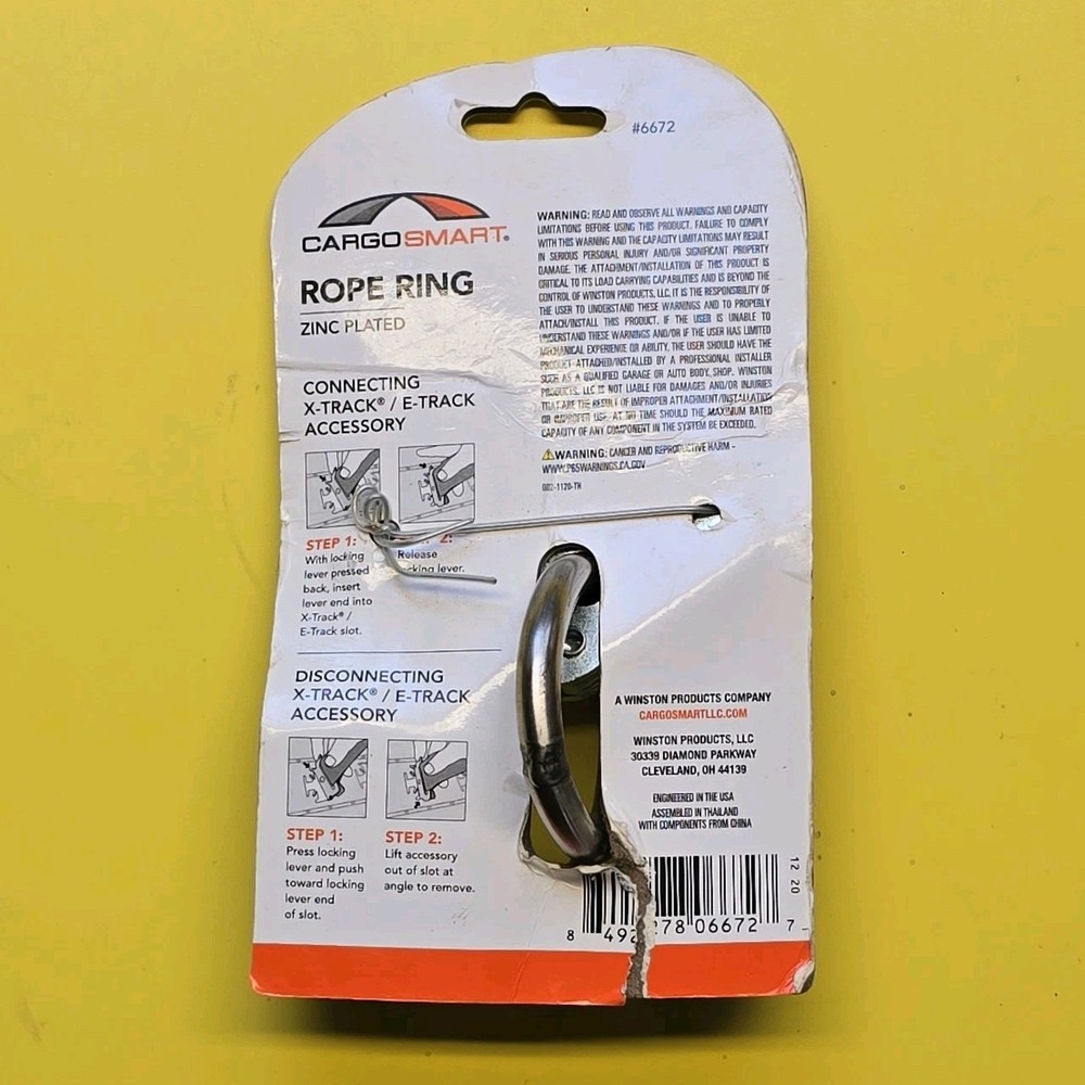 Cargo Smart Rope Ring Compatible with X-track & E track NEW
