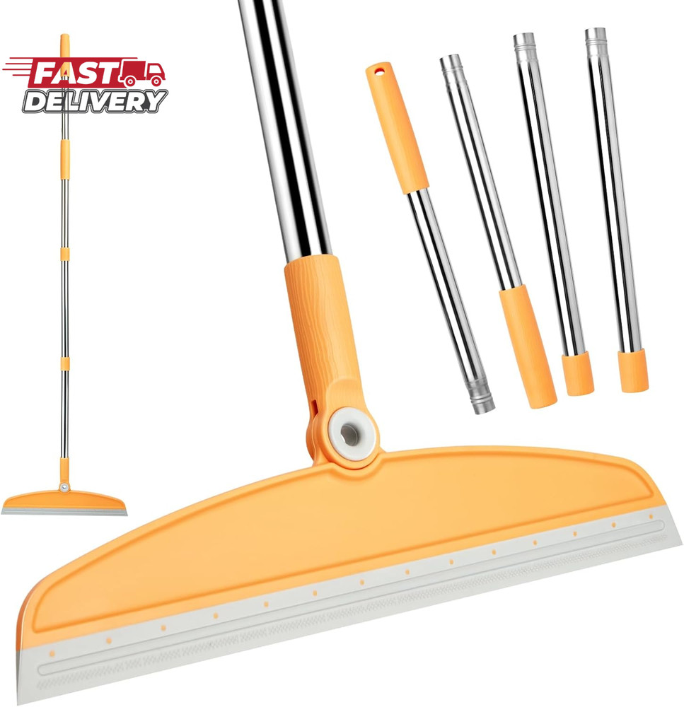 Silicone Air Broom,Multifunction Broom with Long Handle，Adjustable Rubber Squeeg