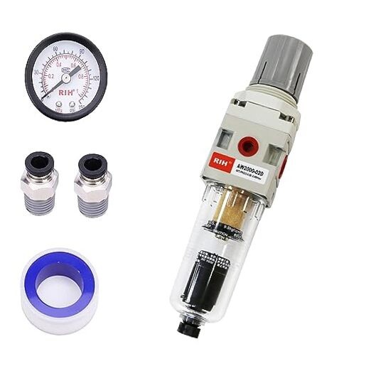 1/4" NPT Auto Drain Compressed Air Filter Regulator Combo 1/4"NPT Auto Drain