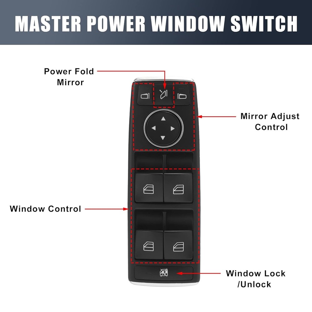 Master Driver Side Power Window Switch 1669054400 Replacement for Mercedes