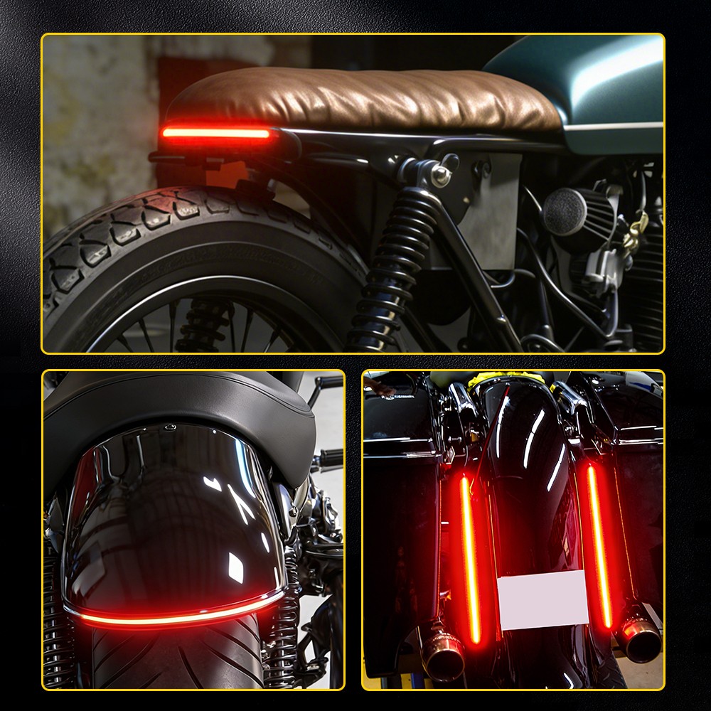 Motorcycle Flowing Sequential Switchback DRL Turn Signal LED Strips Tail Light
