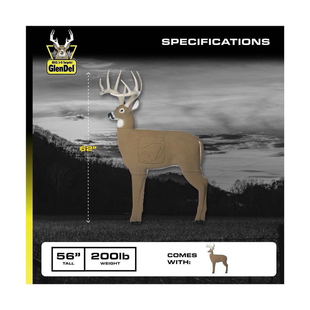 GLENDEL Buck 3D Archery Target with Replaceable Insert Core, GlenDel Buck w/4...