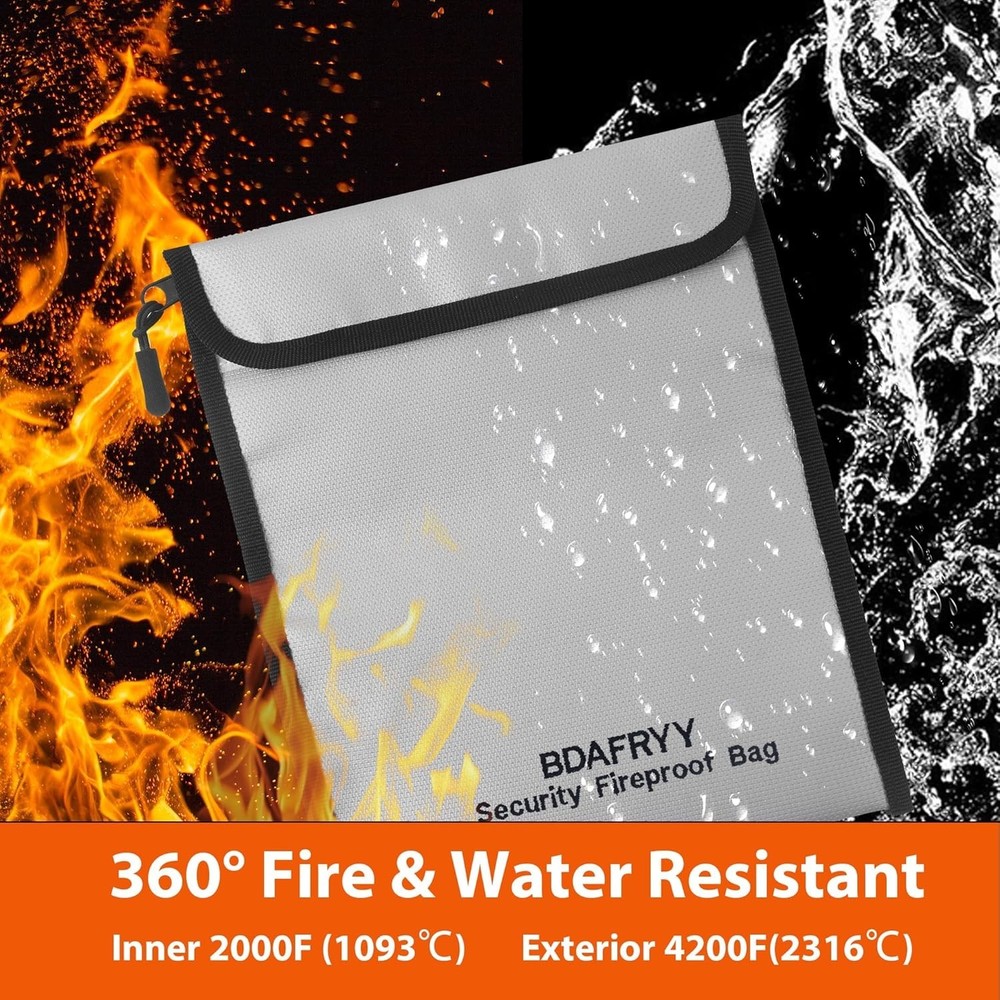 Fireproof Waterproof Document and Money Storage Bag - 3 Pack