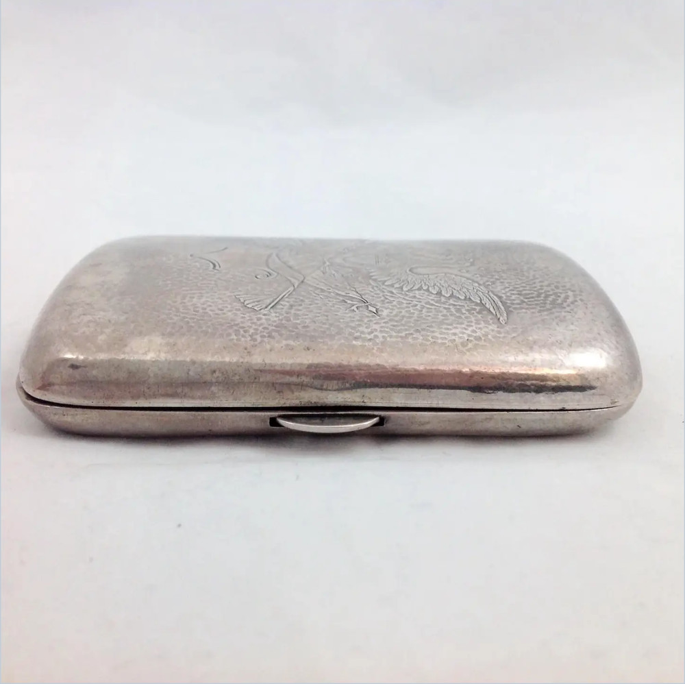 Rare Eagle American Cigarette Box Sterling c. 1900