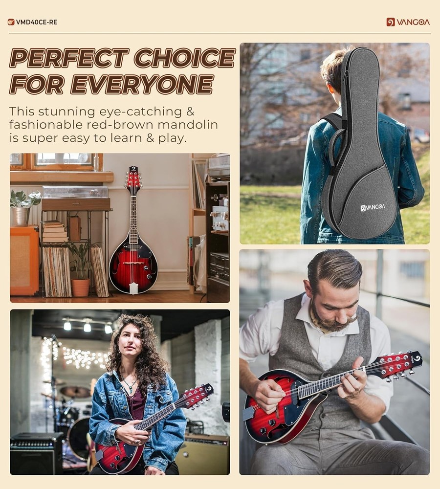 Redburst Mahogany Mandolin Instrument