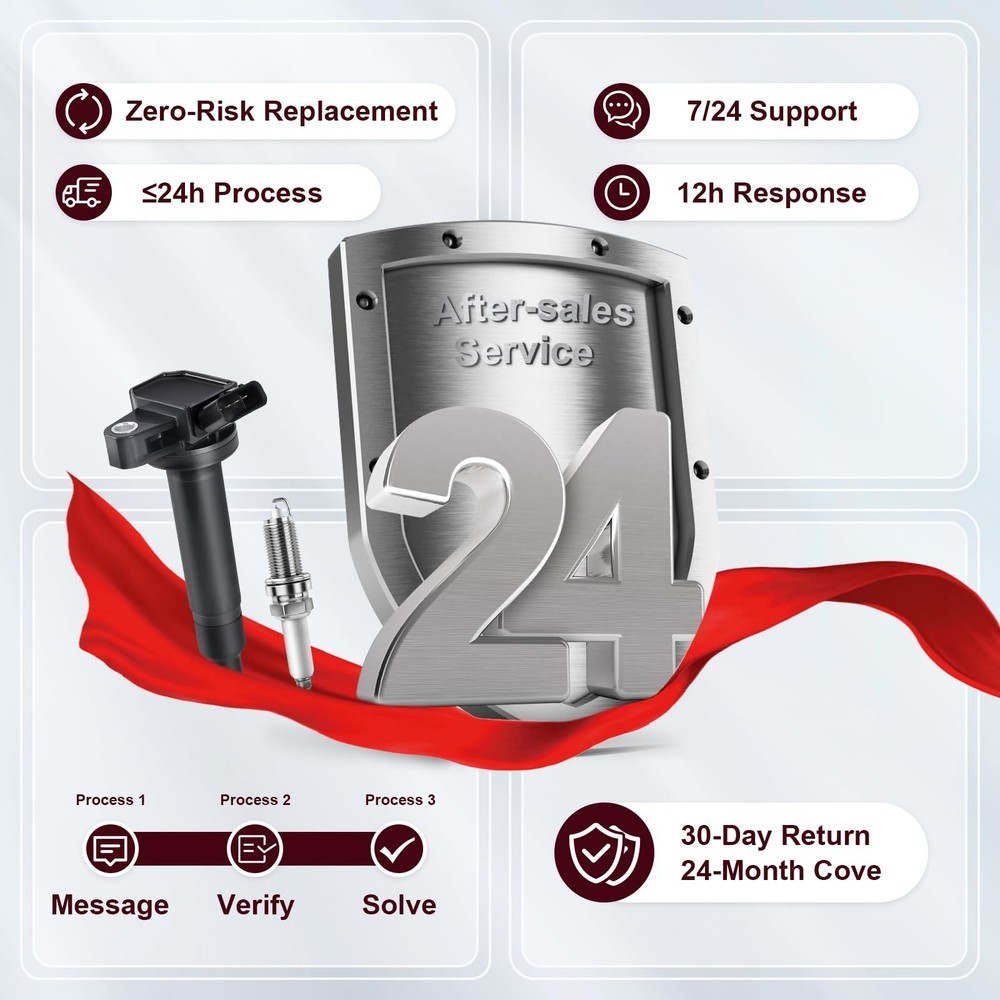 4pcs Ignition Coil & Spark Plug Compatible UF311 + plug