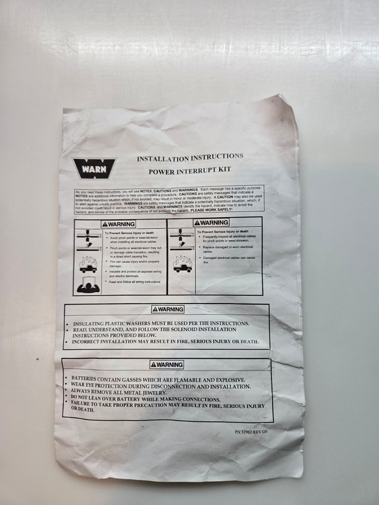 WARN 62131 / 62132 Power Interrupt Kit