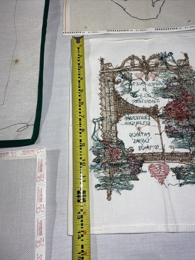 Handpainted Needlepoint Canvas lot 6