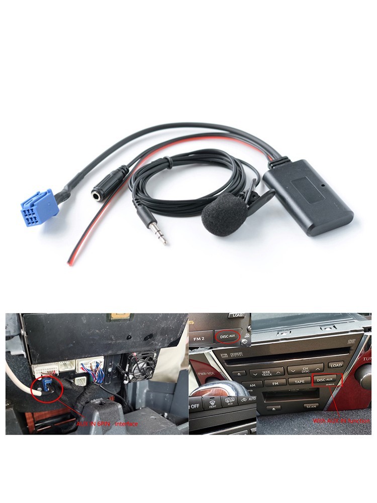 For Lexus Connector Car Black Bluetoo Module Handsfree Aux Audio Adapter Cable