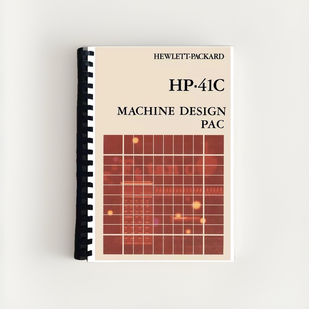 Manual for machine design pac module for Hewlett Packard HP 41CV calculator