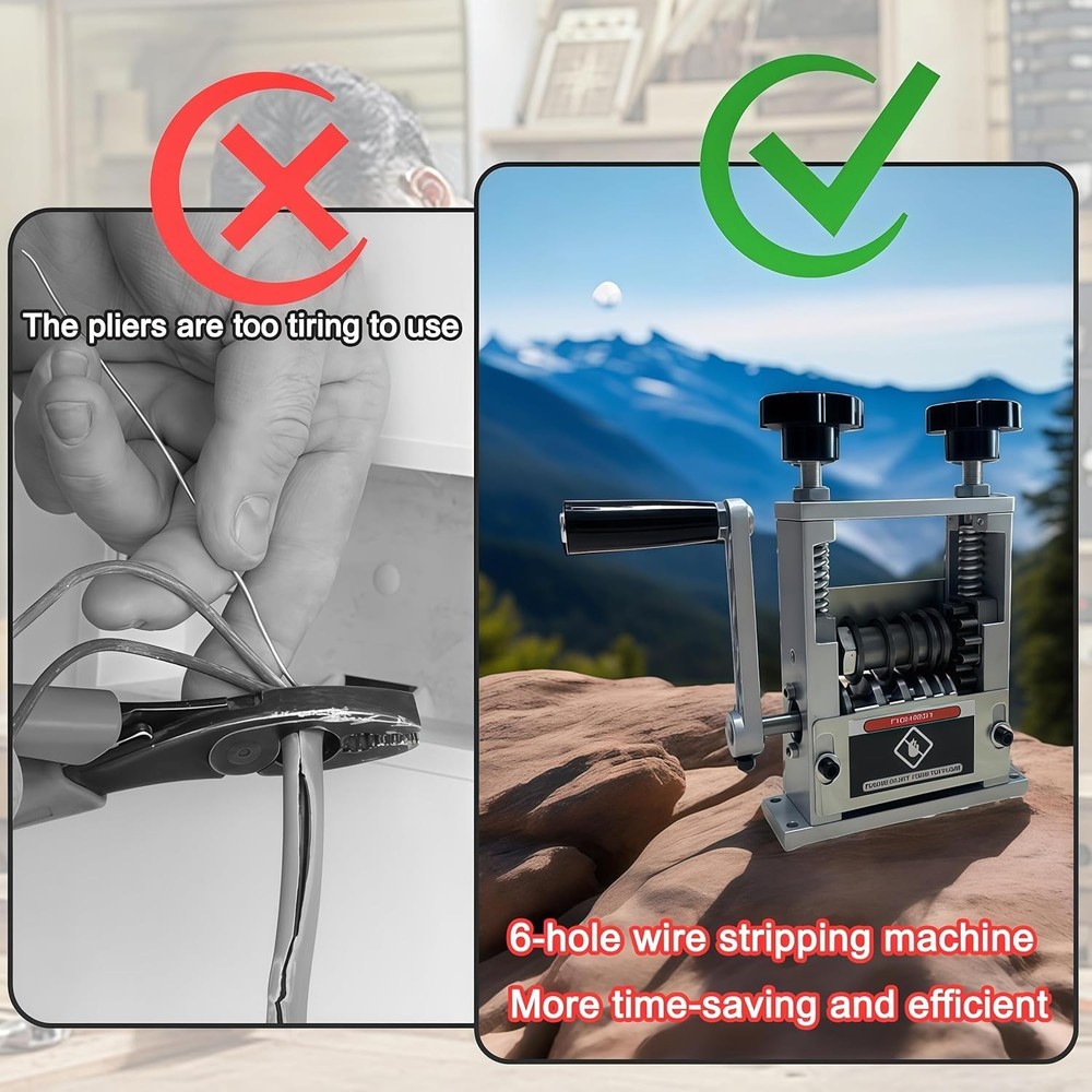 Manual Wire Stripper Machine,Drill Powered Hand Crank Wire Stripper Tool With...