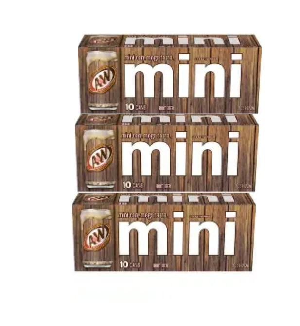 A&W Root Beer Soda Pop, 7.5 fl oz, 30 Pack Cans