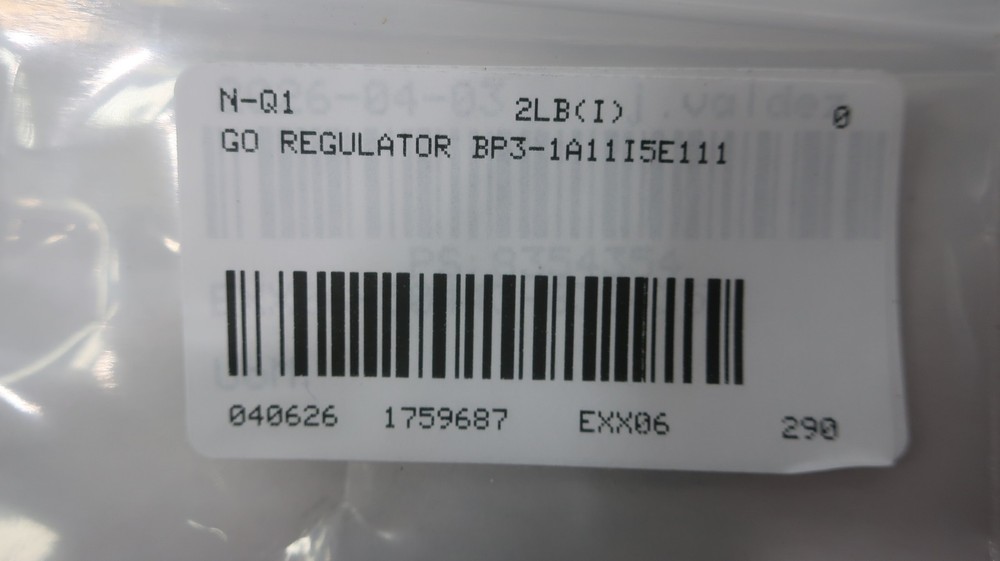 Go Regulator BP3-1A11I5E111 Pressure Regulator 0-50psi
